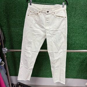 Reformation White Distressed Women Jeans
